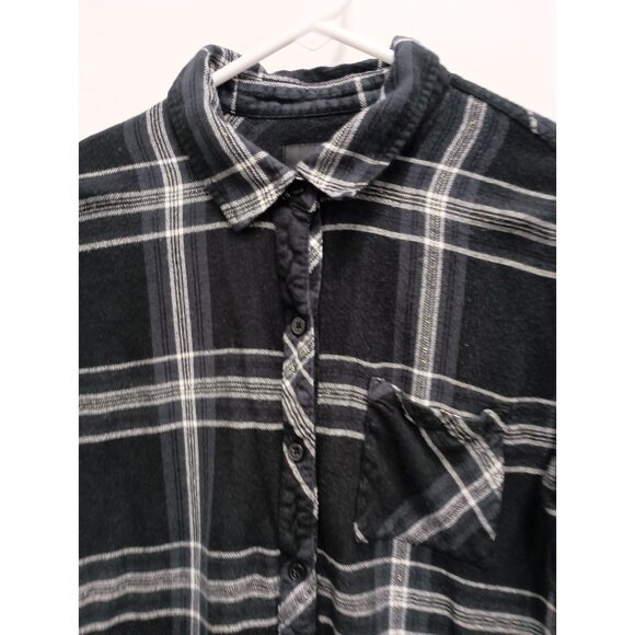 Rails Hunter Shirt Womens Medium Black Plaid Flannel Lurex Button Up Long Sleeve - Picture 2 of 11